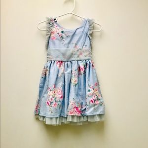 Girls Blue Flower Dress
